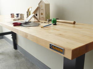8' (243.8 cm)Wide Adjustable Height Hardwood Workbench
