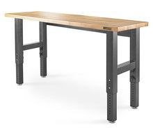 Load image into Gallery viewer, 6&#39; (182.9 cm) Wide Adjustable Height Hardwood Workbench